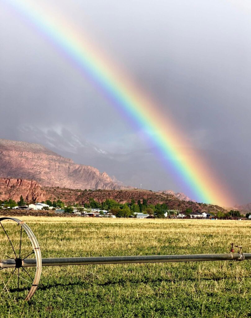 Image of a rainbow over a mountain with stormy sky as cover for spring 2026 Backchannels Poetry issue